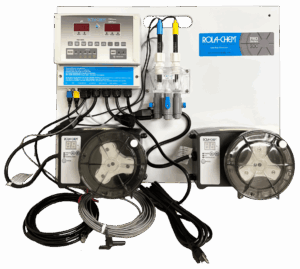 555XXP RTM Digital pH/Dual ORP/FAC PPM Controller System (1 - 38 GPD & 1 - 12 GPD Pump, Probes, Flow Cell Kit)